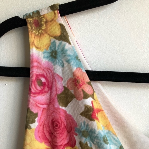 Floral summer dress, empire waist, V neck - Picture 8 of 10